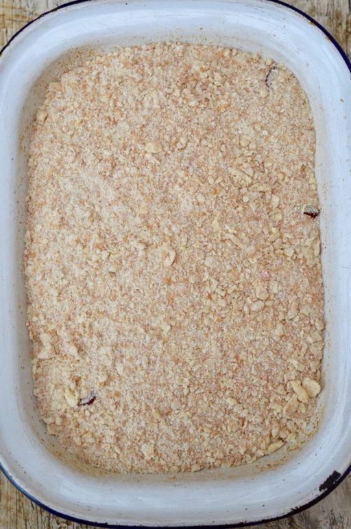 Crumble top prior to baking.