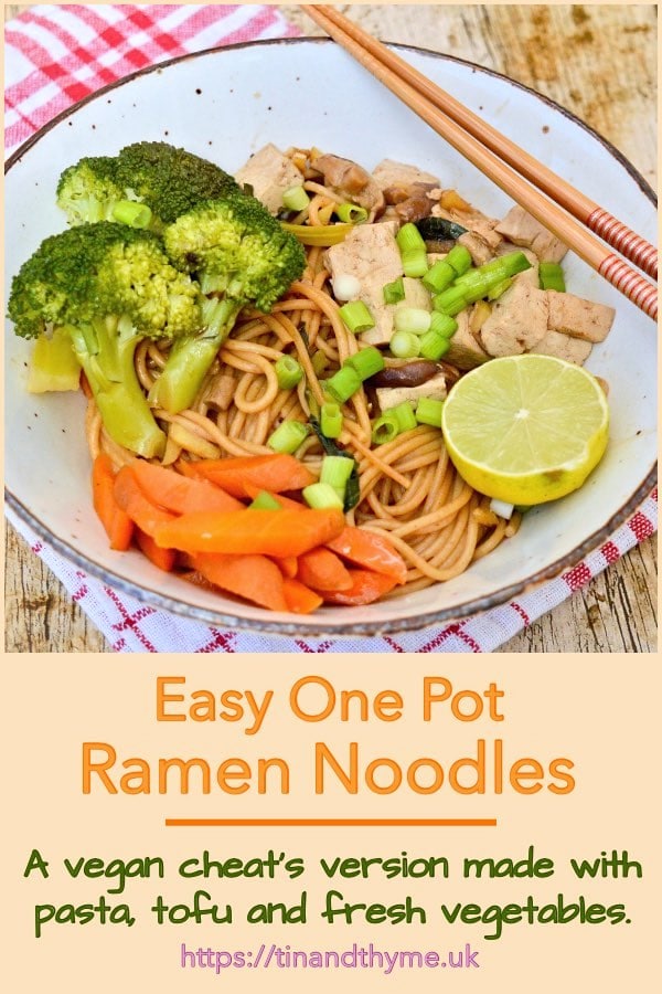 Easy Vegan One Pot Ramen Noodles.