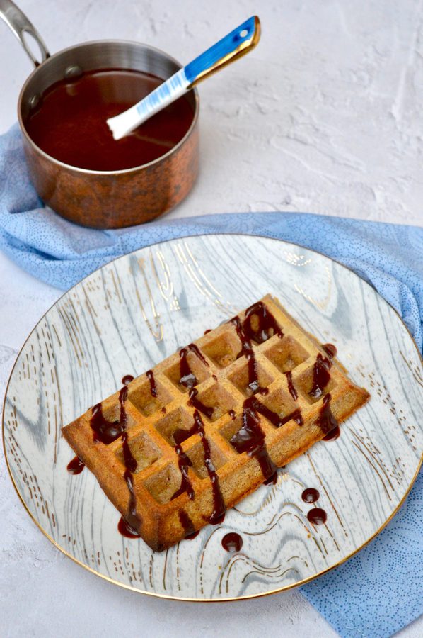 Oven Baked Waffles With Maple Chocolate Sauce Tin And Thyme