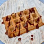 Oven Baked Waffles with Maple Syrup Chocolate Sauce