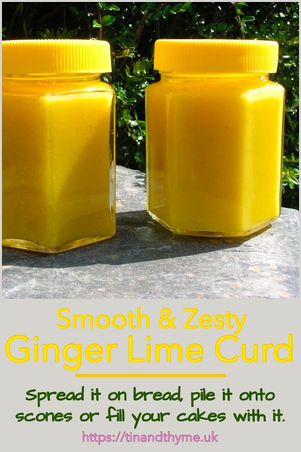 Two jars of ginger and lime curd.