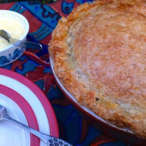 Rhubarb Pasty Pie with Almond Cream.