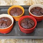 Mexican chocolate puddings just out of the oven.