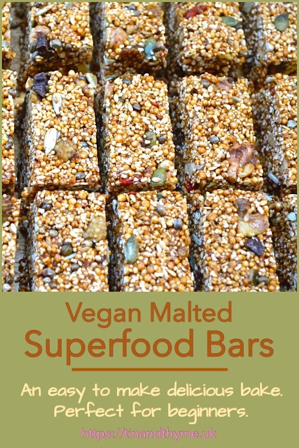 Vegan malted superfood bars.