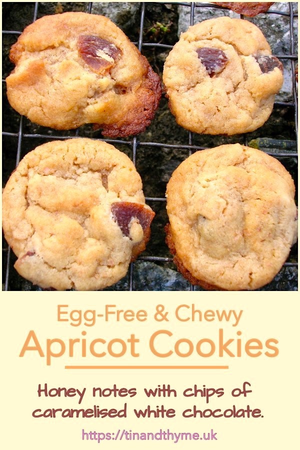 Four chewy apricot cookies.