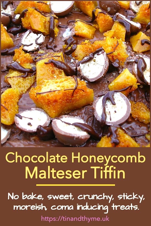 Chocolate honeycomb Malteser tiffin.