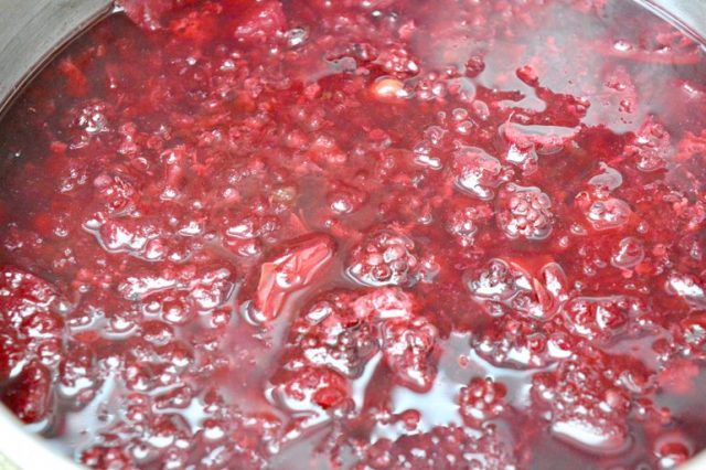Foraged autumn fruit ready for straining.