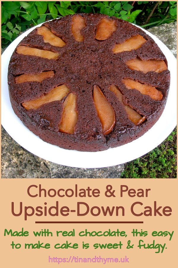 Chocolate Pear Upside-Down Cake.