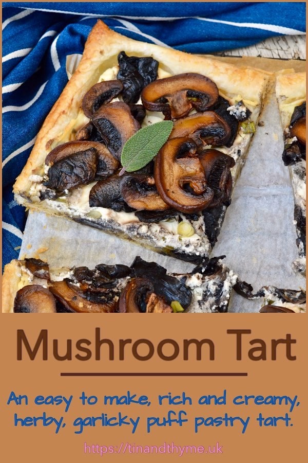 Slice of mushroom tart.