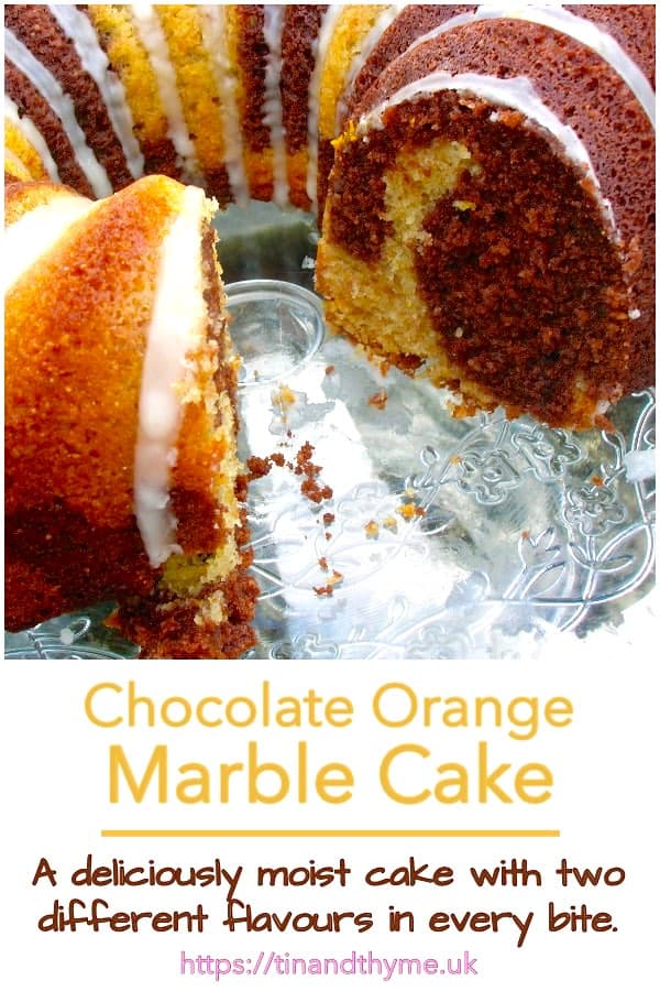 Sliced Chocolate Orange Marble Bundt Cake.