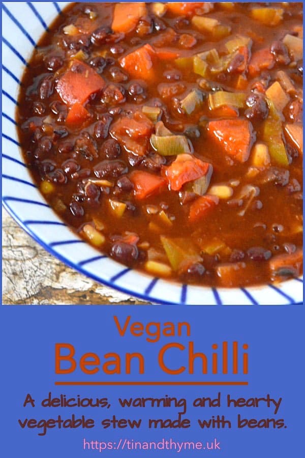 Vegan Bean Chilli in a bowl.