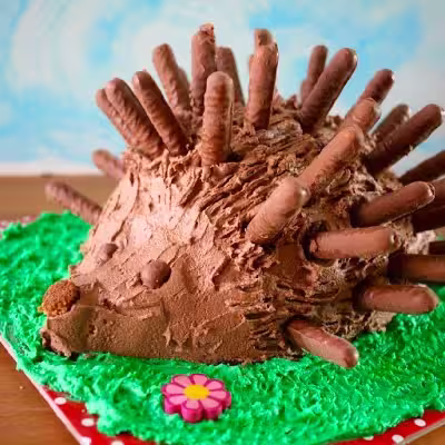 Chocolate hedgehog cake. One of many Easter chocolate recipes.