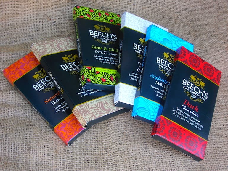 Six bars of Beech's Fine Chocolate.