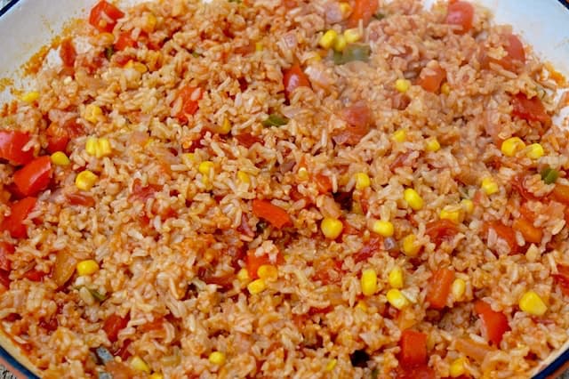 Just cooked Mexican brown rice.
