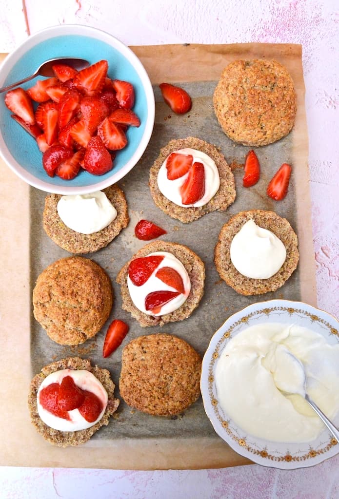 Wholemeal Spelt Strawberry Shortcakes with lemon & thyme.