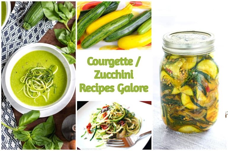 Showing four images from All The Courgette Recipes You Will Ever Need.