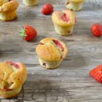 Little strawberry cream cakes with real strawberries.