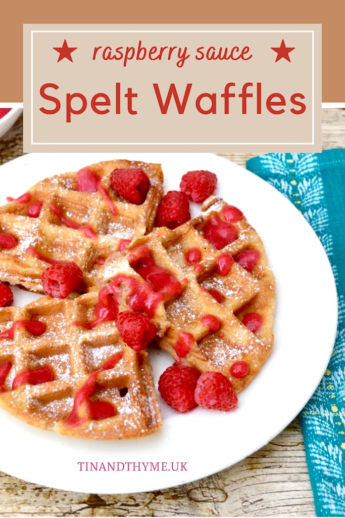 Spelt Waffles With Rose Raspberry Sauce Tin And Thyme