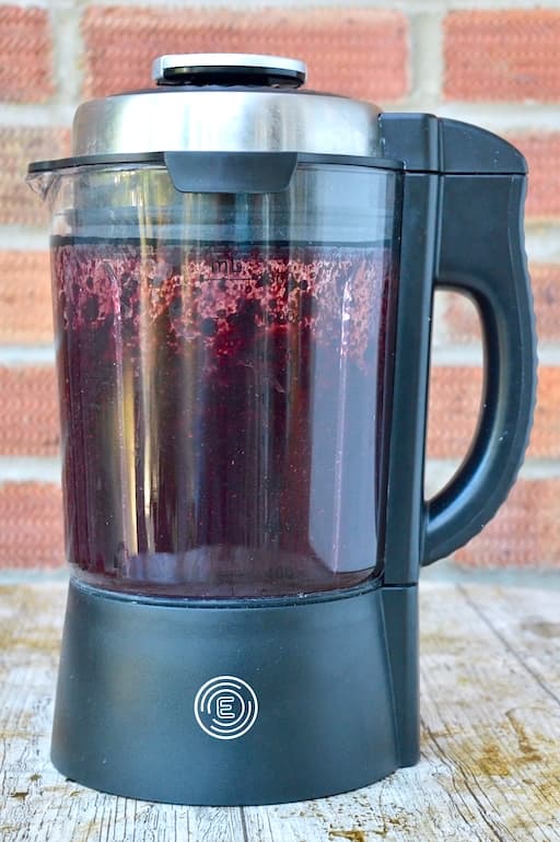 Blackberries blitzed to a purée in a power blender.