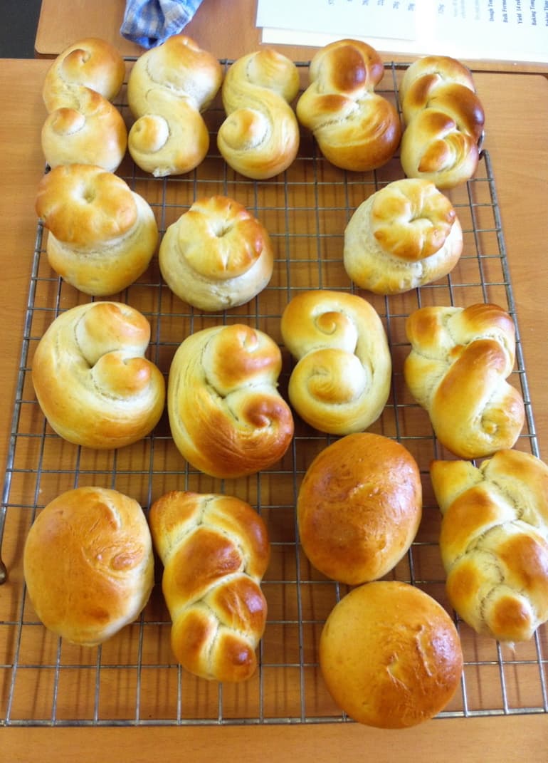 A selection of dinner rolls made at a Baking Matters bread class.