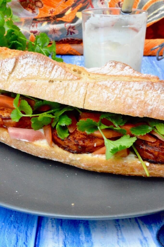 Vegan Bánh Mi With Marinated Tempeh Tin and Thyme