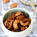 A bowl of healthy vegan roasted nuts.