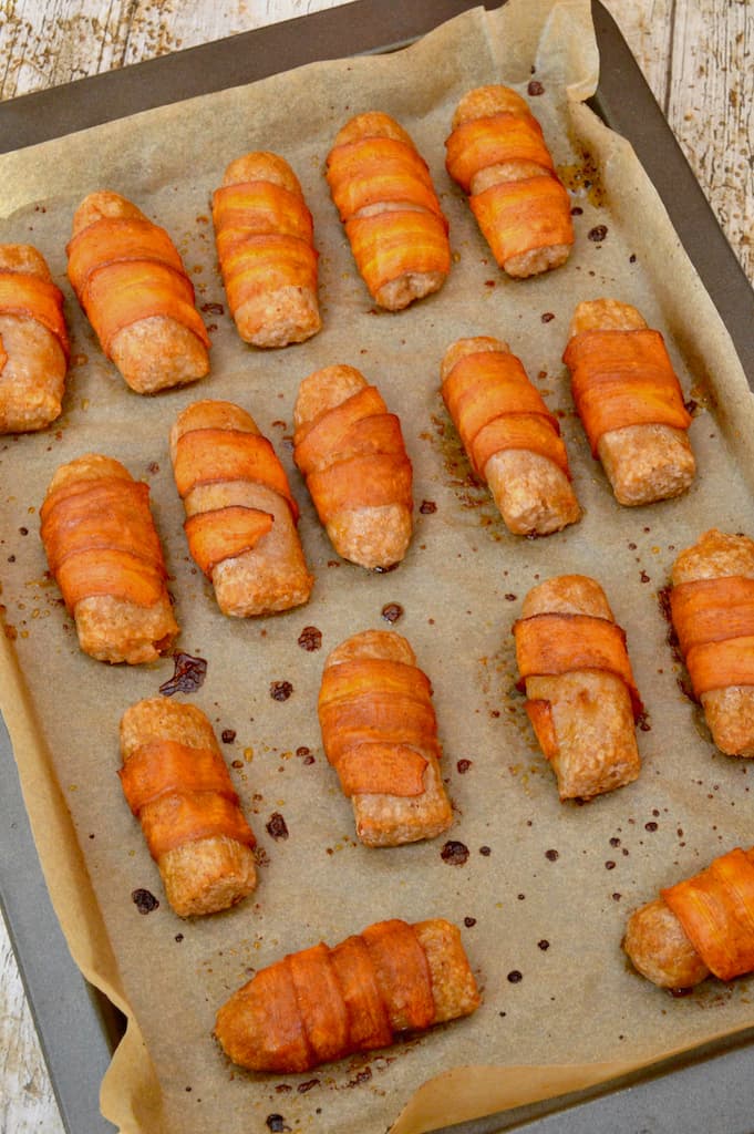 Vegan Pigs In Blankets Sticky And Delicious Tin and Thyme