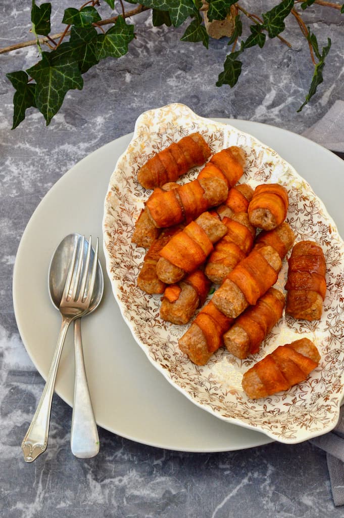 Vegan Pigs In Blankets Sticky And Delicious Tin and Thyme