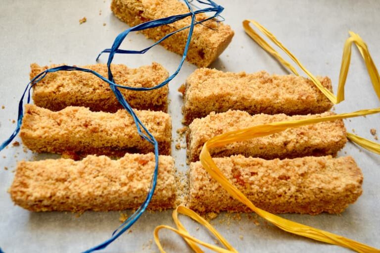 Bars of homemade Grasmere gingerbread or Grasmere ginger shortbread.