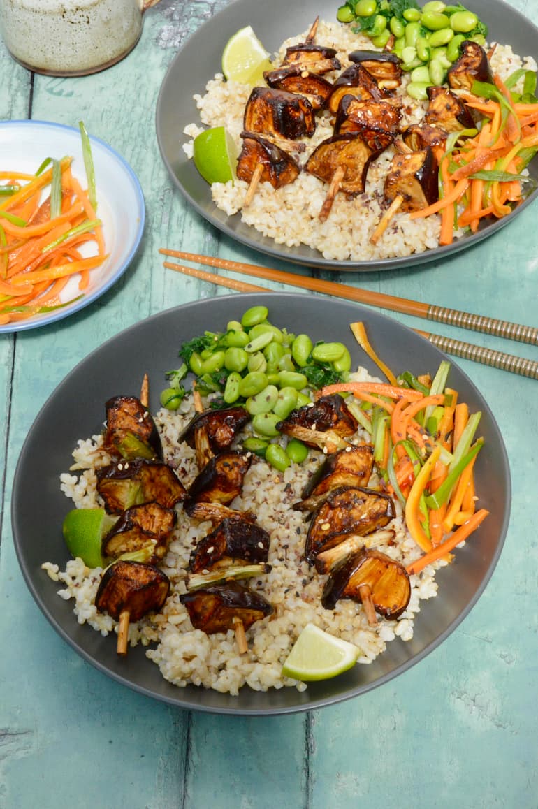 Aubergine Yakitori (Eggplant Yakitori) Tin and Thyme