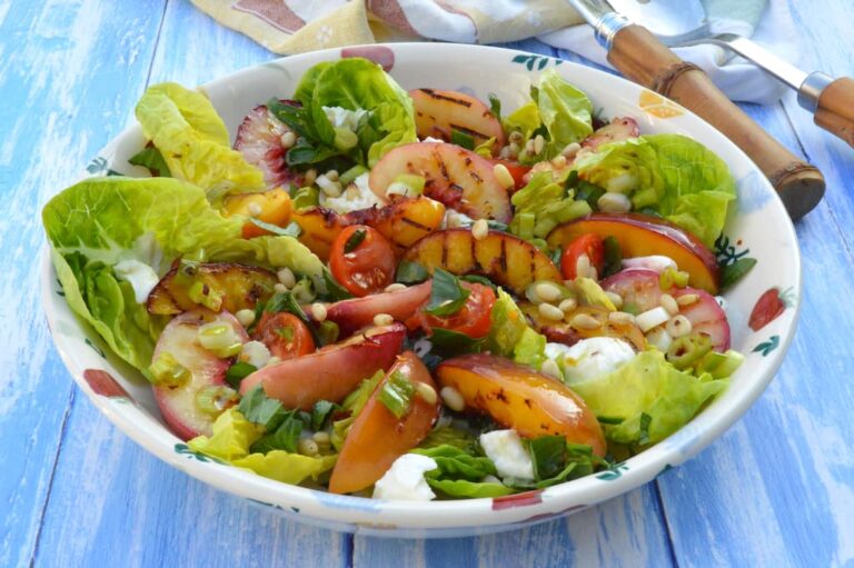 Nectarine Salad With Mozzarella And Tomatoes Tin and Thyme