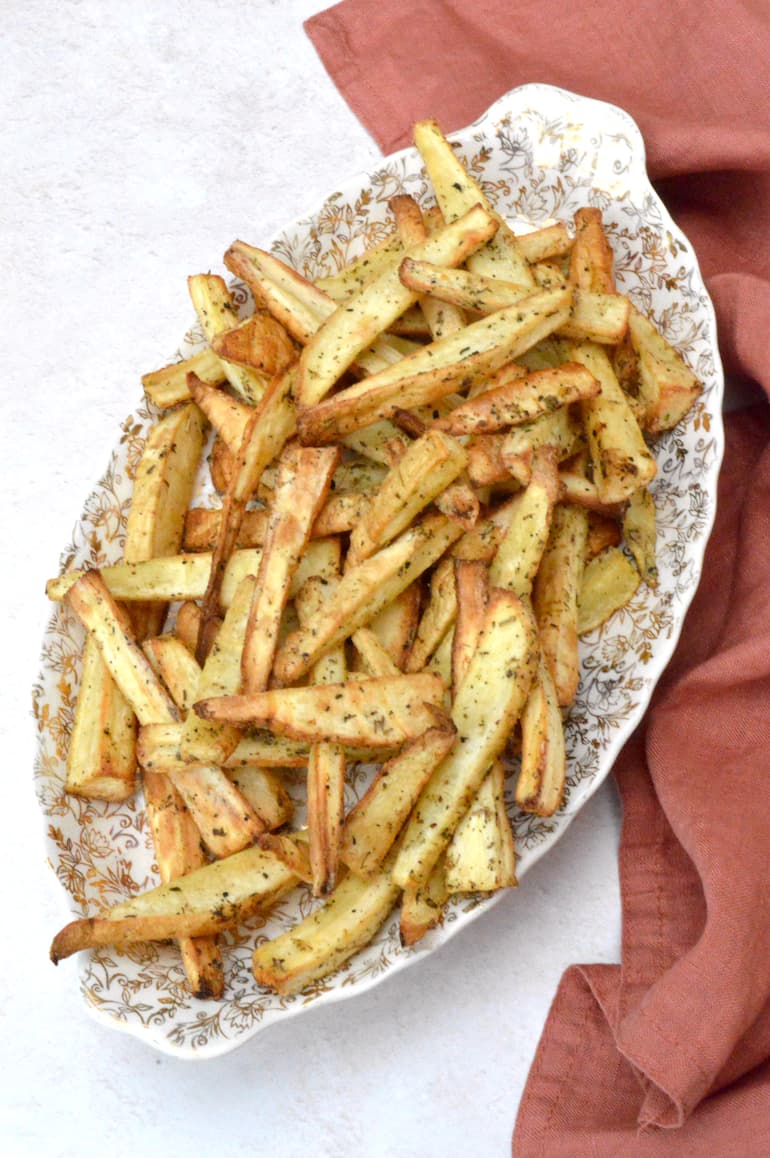 Air Fryer Parsnip Chips (Fries) Tin and Thyme