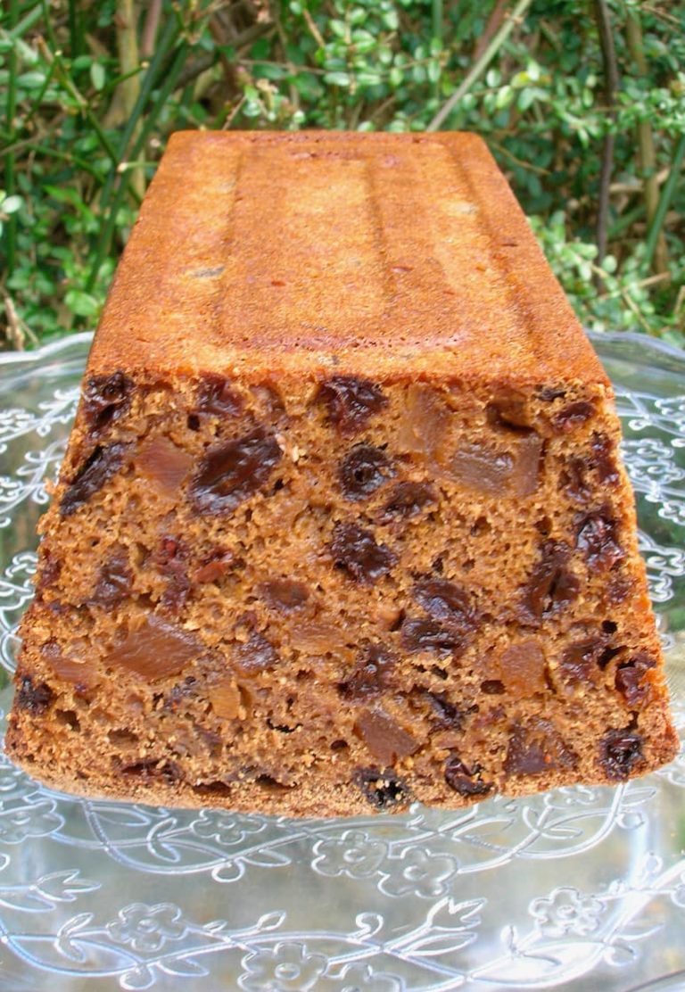 Chocolate ale fruit cake in loaf form.