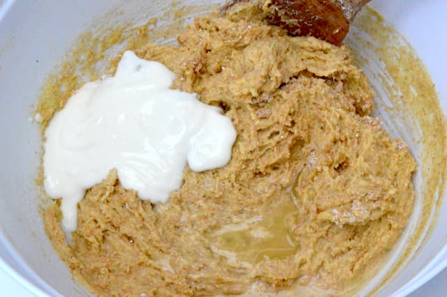 Yoghurt and lemon juice added to batter.