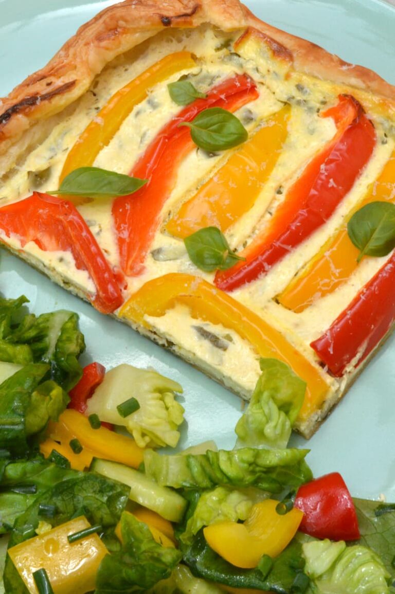 Sweet Pepper Tart Easy Puff Pastry Version Tin and Thyme