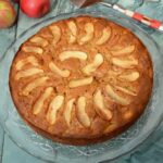 Dorset apple cake with chocolate caramel.