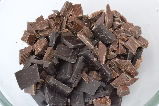 Milk and dark chocolate broken into pieces.
