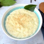 Bowl of easy homemade bread sauce with spices.