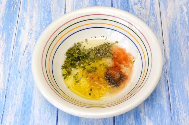 Marinade ingredients in bowl.