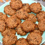 Plate of 2-ingredient date and almond cookies.