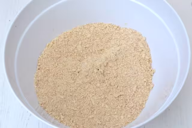 Butter and flour broken down into breadcrumbs.