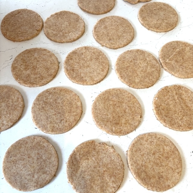 Pastry cut into circles.